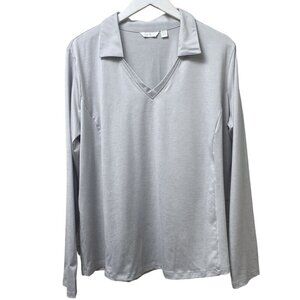 Lady Hagen Womens Golf Top Size XXL Long Sleeve Polo Gray